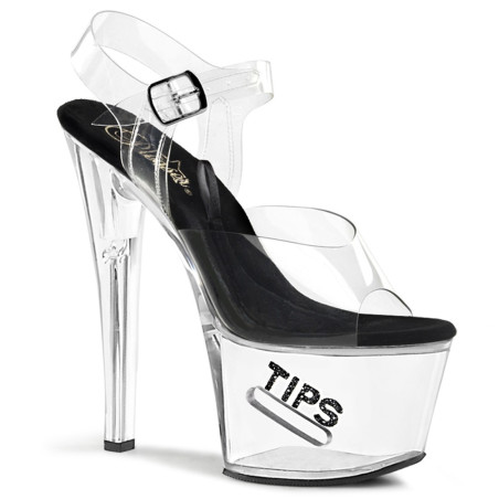 Pleaser TIPJAR-708-5 Black Insole High Heel Stripper Shoe