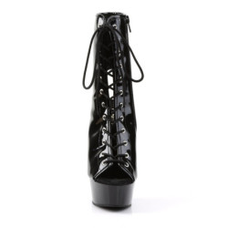 Pleaser DELIGHT-1016 Black Patent Women's Ankle Boots