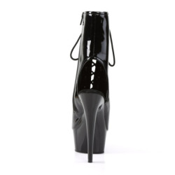 Pleaser DELIGHT-1016 Black Patent Women's Ankle Boots