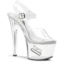Pleaser TIPJAR-708-5 White Insole High Heel Stripper Shoe