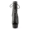 Pleaser DELIGHT-1016 Black Vegan Leather Ankle Boots