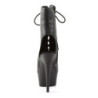 Pleaser DELIGHT-1016 Black Vegan Leather Ankle Boots
