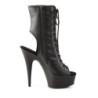 Pleaser DELIGHT-1016 Black Vegan Leather Ankle Boots