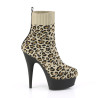 Pleaser DELIGHT-1002LP Tan Leopard Print Fabric Black