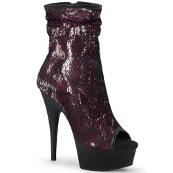 Pleaser DELIGHT-1008SQ Burgundy Sequins Black Sale Women