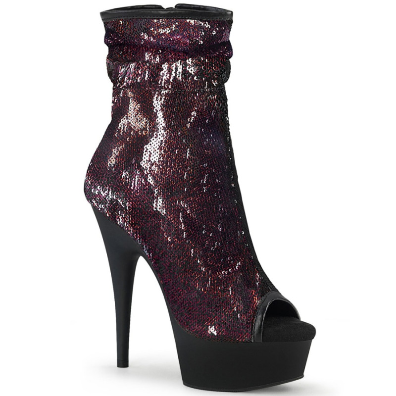 Pleaser DELIGHT-1008SQ Burgundy Sequins Black Sale Women Pleaser DELIGHT-1008SQ Burgundy Sequins Black Sale Women