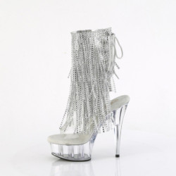 Pleaser DELIGHT-1017RSF Transparent Silver Ankle Boots