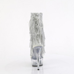 Pleaser DELIGHT-1017RSF Transparent Silver Ankle Boots