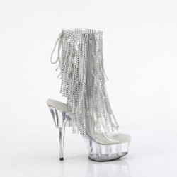 Pleaser DELIGHT-1017RSF Transparent Silver Ankle Boots