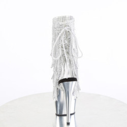 Pleaser DELIGHT-1017RSF Transparent Silver Chrome Boots