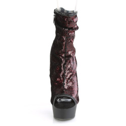 Pleaser DELIGHT-1008SQ Burgundy Sequins Black Sale Women