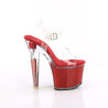Pleaser LOVESICK-708SG Transparent Red Glitter Strass