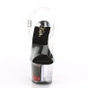 Pleaser SKY-308WHG Transparent Black-Red Glitter Sale