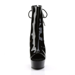 Pleaser DELIGHT-1018 Black Patent Women's Ankle Boots