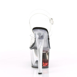 Pleaser SKY-308WHG Transparent Black-Red Glitter Sale