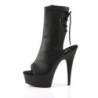 Pleaser DELIGHT-1018 Black Vegan Leather Ankle Boots