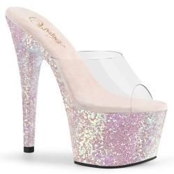 Pleaser ADORE-701LG Glitter High Heeled Mules Shoes