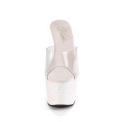 Pleaser ADORE-701LG Glitter High Heeled Mules Shoes