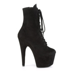 Pleaser ADORE-1020FS Black Vegan Suede Ankle Boots