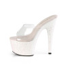 Pleaser ADORE-701LG Glitter High Heeled Mules Shoes