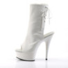 Pleaser DELIGHT-1018 White Vegan Leather Ankle Boots
