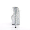 Pleaser ADORE-701LG Transparent Silver Glitter Mules