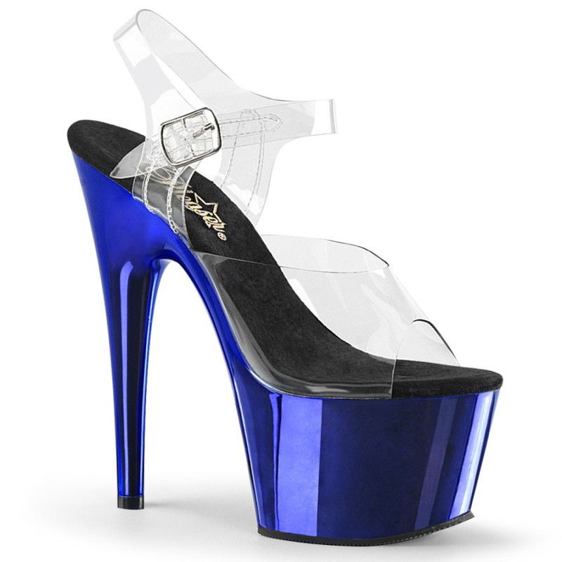 Pleaser ADORE-708 Blue Chrome Platform High Heel Sandal Pleaser ADORE-708 Blue Chrome Platform High Heel Sandal