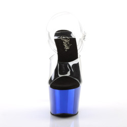 Pleaser ADORE-708 Blue Chrome Platform High Heel Sandal