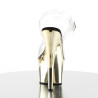 Pleaser ADORE-708 Gold Chrome Platform High Heels Shoes