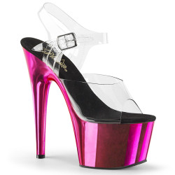 Pleaser ADORE-708 Pink Chrome Platform High Heels Shoes