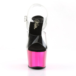 Pleaser ADORE-708 Pink Chrome Platform High Heels Shoes