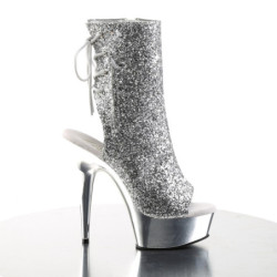 Pleaser DELIGHT-1018G Silver Glitter Chrome Sale Women