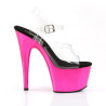 Pleaser ADORE-708 Pink Chrome Platform High Heels Shoes