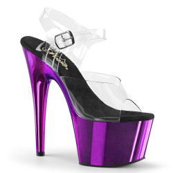 Pleaser ADORE-708 Purple Chrome Platform High Heels