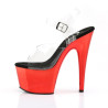 Pleaser ADORE-708 Red Chrome Platform High Heeled Shoes