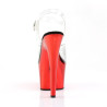 Pleaser ADORE-708 Red Chrome Platform High Heeled Shoes