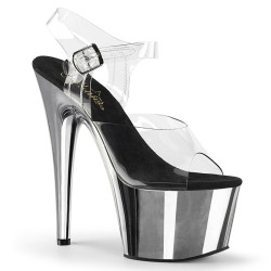 Pleaser ADORE-708 Silver Chrome Platform High Heels