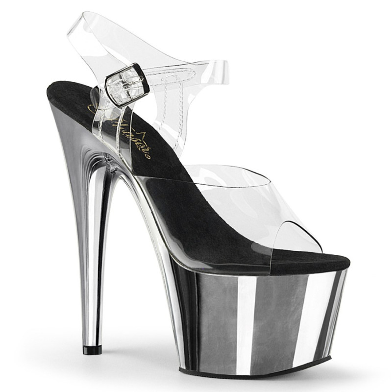 Pleaser ADORE-708 Silver Chrome Platform High Heels Pleaser ADORE-708 Silver Chrome Platform High Heels
