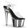 Pleaser ADORE-708 Silver Chrome Platform High Heels