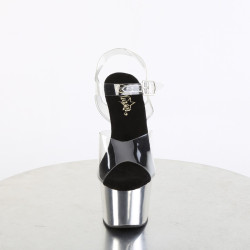 Pleaser ADORE-708 Silver Chrome Platform High Heels