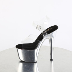 Pleaser ADORE-708 Silver Chrome Platform High Heels