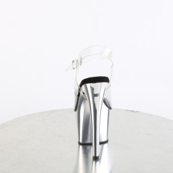 Pleaser ADORE-708 Silver Chrome Platform High Heels