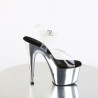 Pleaser ADORE-708 Silver Chrome Platform High Heels