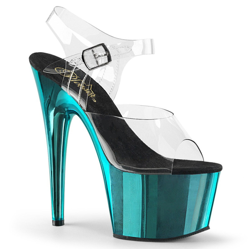 Pleaser ADORE-708 Turquoise Chrome Platform High Heels Pleaser ADORE-708 Turquoise Chrome Platform High Heels