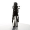 Pleaser DELIGHT-1018RS Black Velvet Pewter Strass Chrom