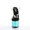Pleaser ADORE-708 Turquoise Chrome Platform High Heels