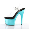 Pleaser ADORE-708 Turquoise Chrome Platform High Heels