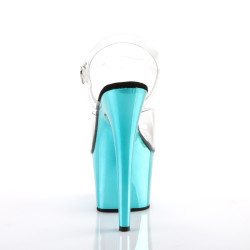Pleaser ADORE-708 Turquoise Chrome Platform High Heels