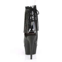 Pleaser DELIGHT-1018RSF Black Vegan Leather Ankle Boots