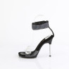 Fabulicious CHIC-42 Black Ankle Strap Steel Heel Sandal
